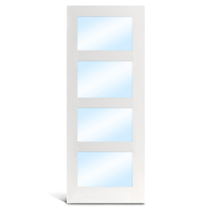 4 ライト MDF プライミング ガラス フレンチ ドア