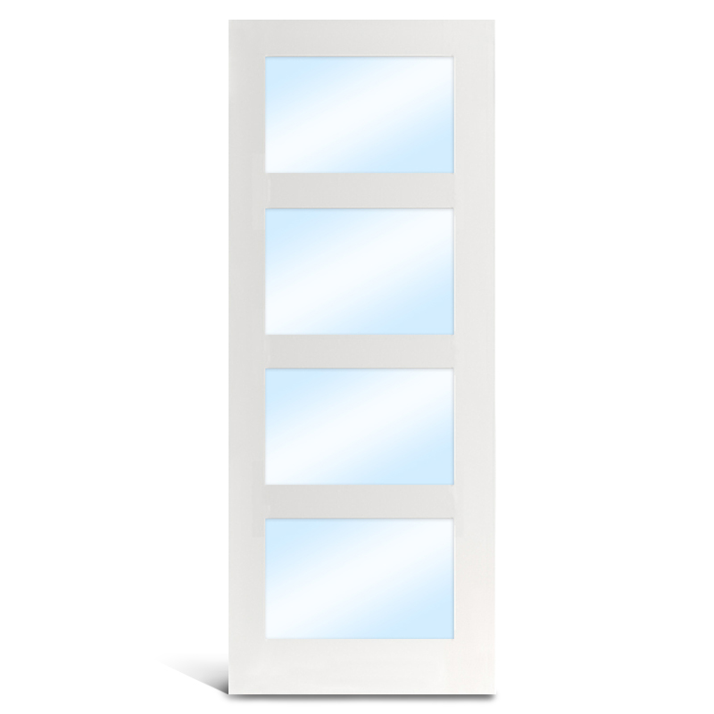 4 ライト MDF プライミング ガラス フレンチ ドア