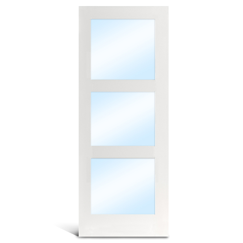 3 ライト MDF プライミング ガラス フレンチ ドア