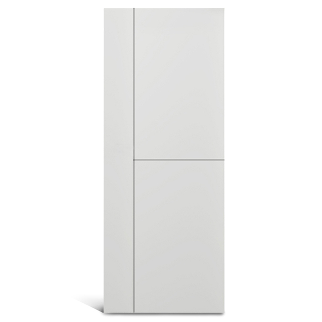 2 つのパネルは、1 つの垂直パネルに等しい溝付き PVC 成形ドア