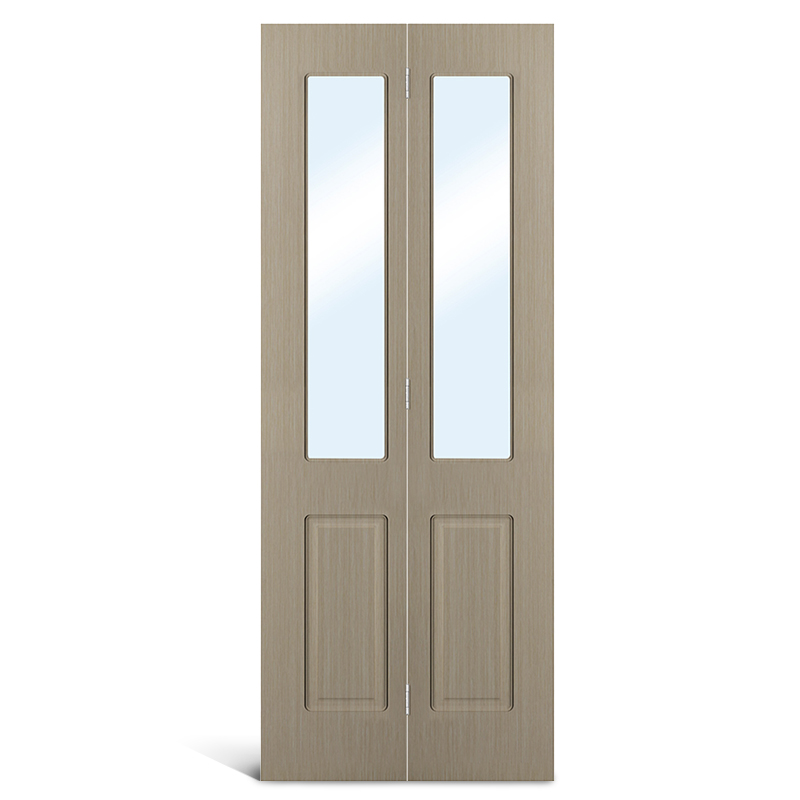 4 パネル スクエア トップ ガラス PVC Bifold ドア